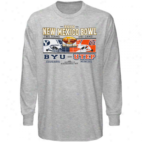 Brigham Young Cougars Vs. Utep Mineds Ash 2010 New Mexico Bowl Bound Dueling Long Sleeve T-shirt