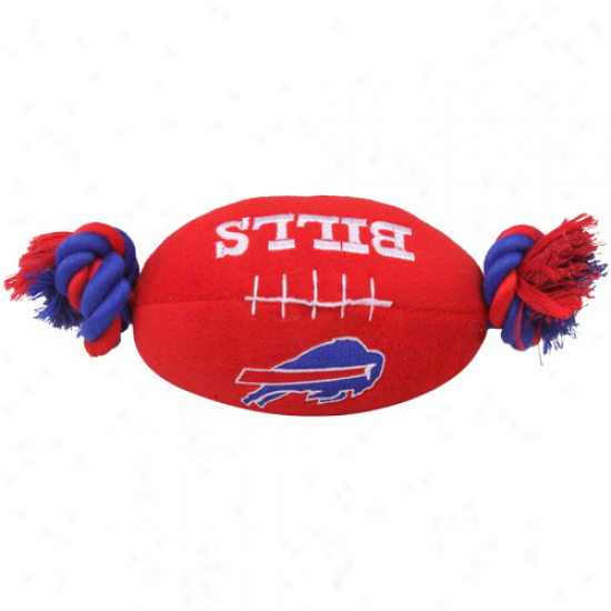 Buffalo Bills Red Plush Football Pet Toy