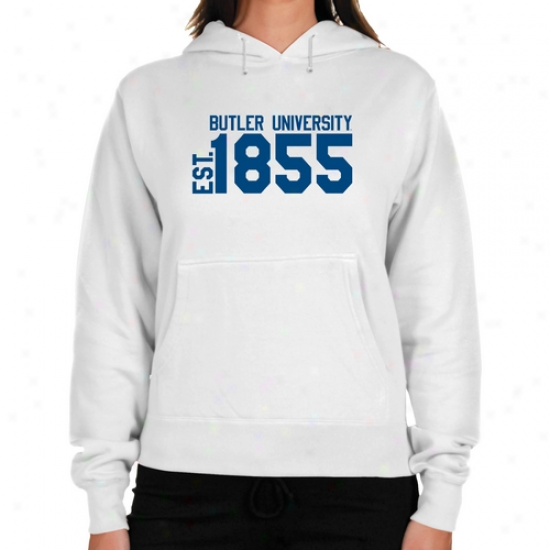 Butler Bulldogs Ladies White Est. Date Lightweight Hoody