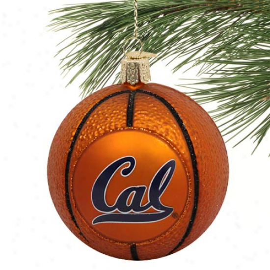 Cal Bears Glass Basketballl Ornament