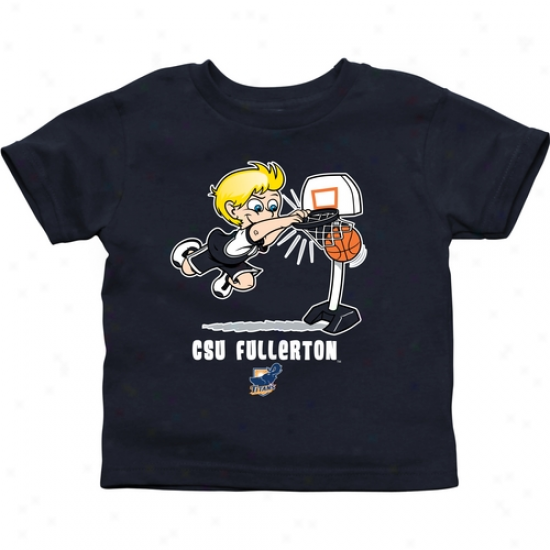 Cal State Fullerton Titanw Toddler Boys Basketball T-shirt - Navy Blue