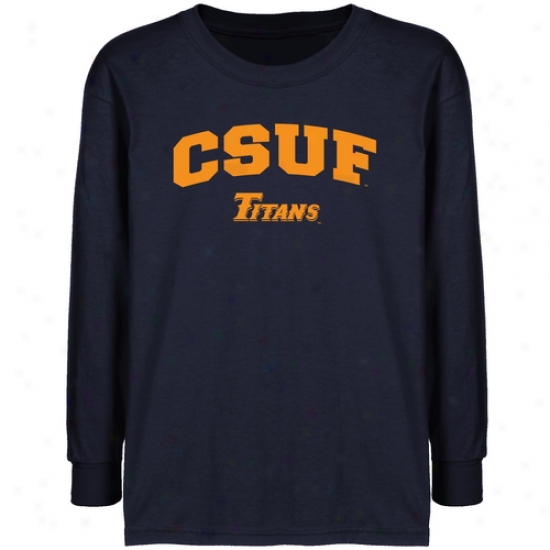 Cal State Fullerton Titans Youth Navy Blue Logo Arch T-shirt