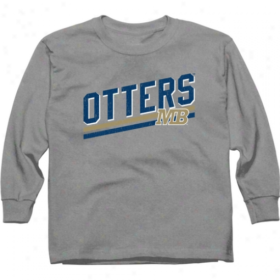 Cal State Monterey Bay Otters Youth Rising Shoal Long Sleeve T-shirt - Ash