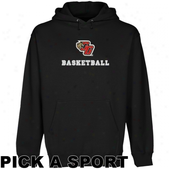 Caldwell Cougars Custom Sport Logo Applique Pullover Hoodie - Black