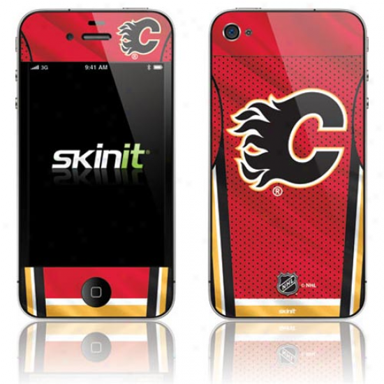 Calgary Flames Home Jerseyy Iphone 4 Skin -