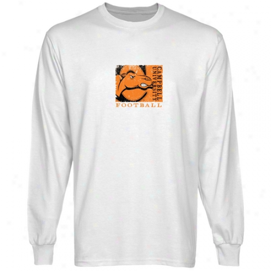 Campbell Fighting Camels White Sport Stamp Long Sleeve T-shirt