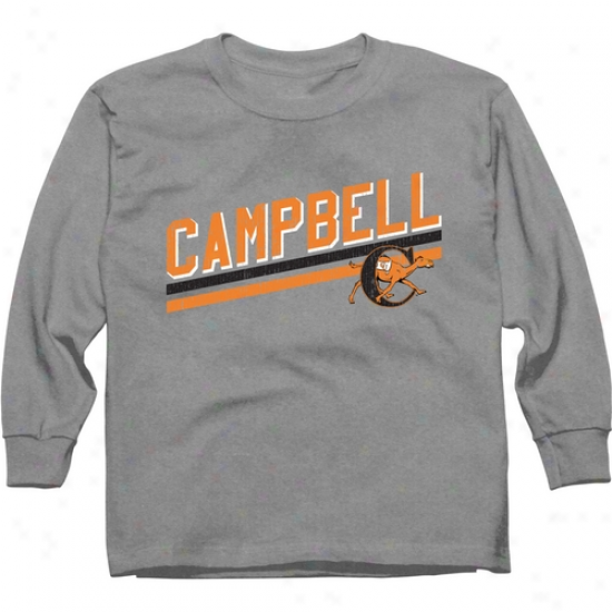 Campbell Fighting Camels Youth Rising Bar Long Sleeeve T-shirt - Ash