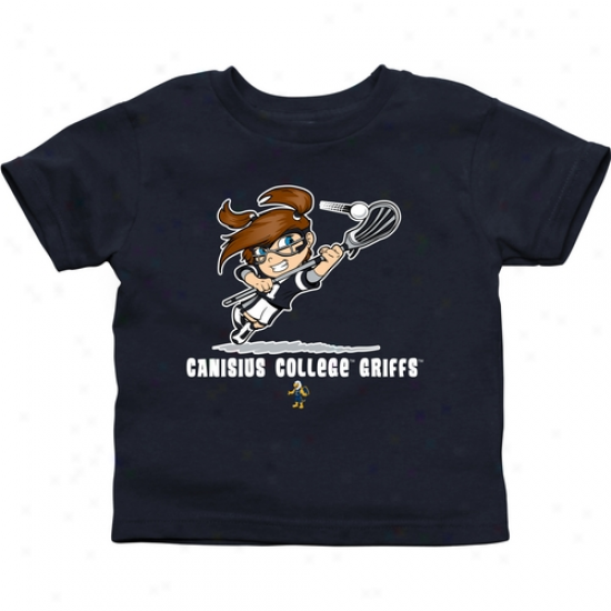 Canisius College Golden Griffins Infant Girls Lacrosse T-shirt - Navy Blue