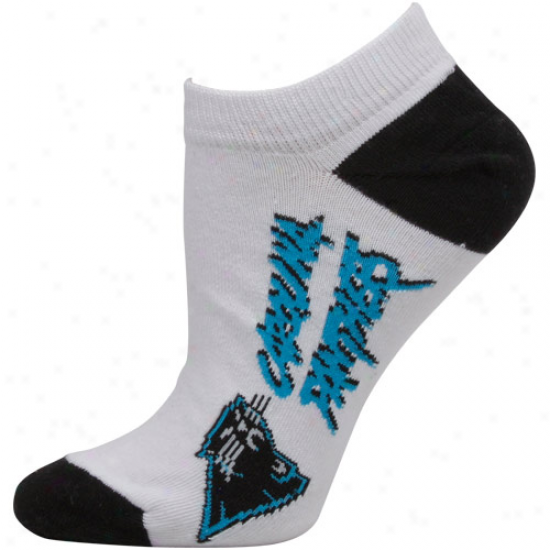 Carolina Panthers Womens Arched Team Name Ankle Socks - White