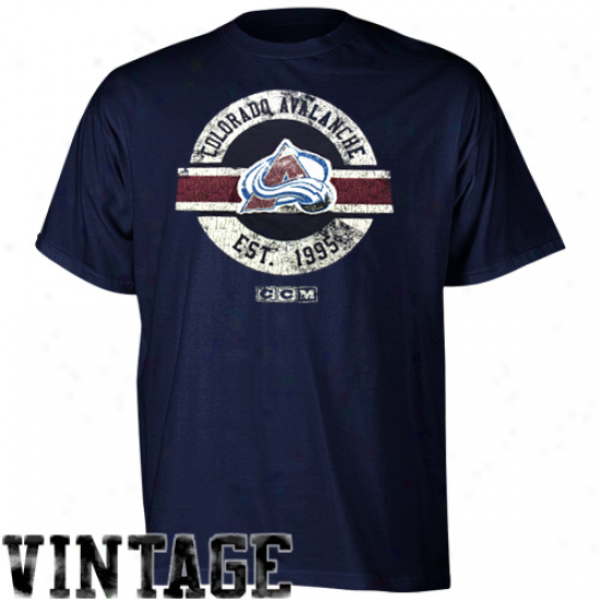 Ccm Colorado Avalanche Team Classic Premium T-shirt - Navy Blue