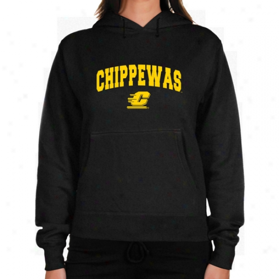 Cent. Michigan Chippewas Ladies Charcoal Logo Arch Lightweight Hoody