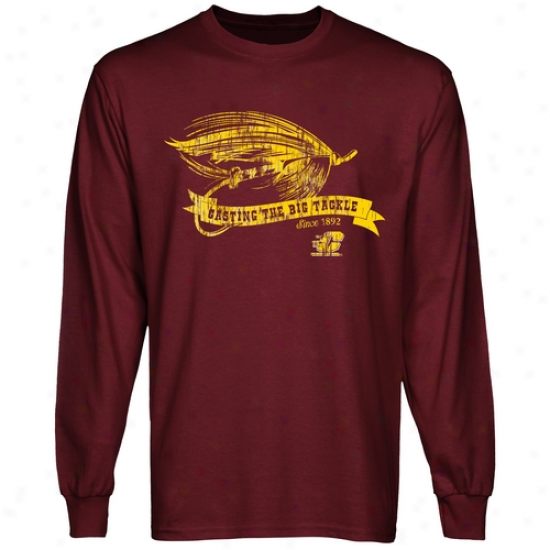 Central Michigan Chippewas Tackle Long Sleeve T-shirt - Maroon