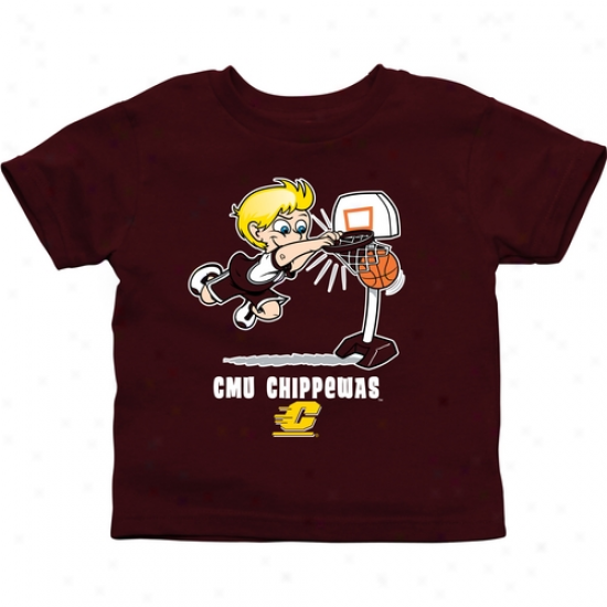 Centraal Michigan Chippewas Toddler Boys Basketball T-shirt - Maroon