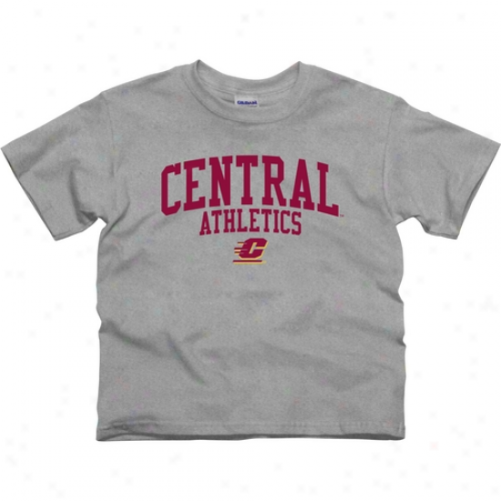 Central Michigan Chippewas Youth Athletics T-shirt - Ash