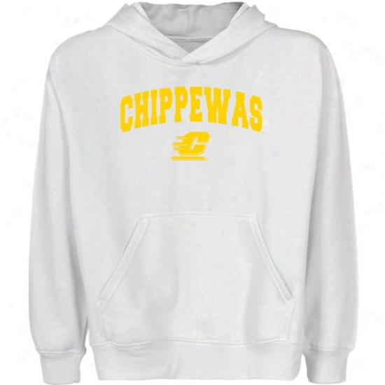 Central Michigan Chippewas Youth White Logo Arch Pullover Hoody