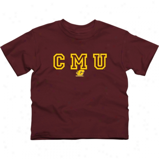 Central Michigan Chippewas Youth Wordmark Logo T-shirt - Maroon