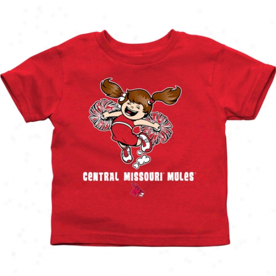 Central Missouri Mules Toddler Cheer Squad T-shirt - Cardinal