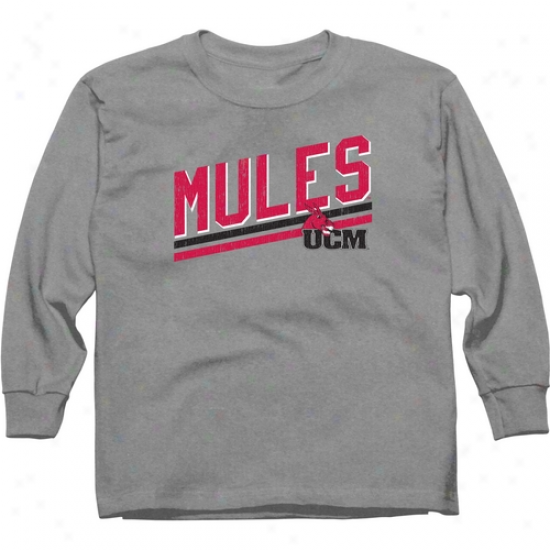 Central Missouri Mues Youth Risung Bar Long Sleeve T-shirt - Ash