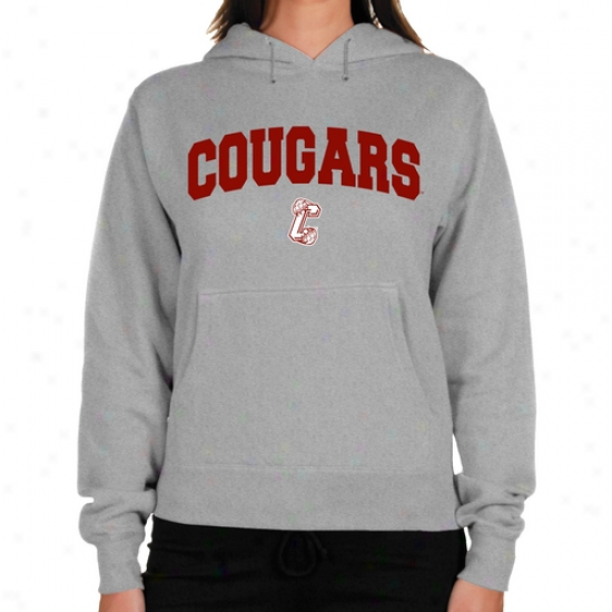 Charleston Cougars Ladies Ash Logo Arch Lightweight Hoody