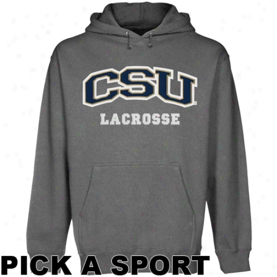 Charleston Southern Buccaneers Tax Sport Arch Applique Pullover Hoodie - Gunmetal