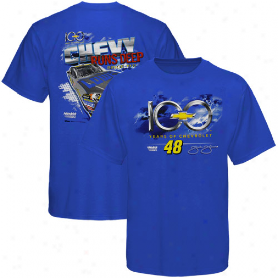 Chase Authentics Jimmje Johnson Chevy 100th Anniversary Driver T-shirt - Royal Blue