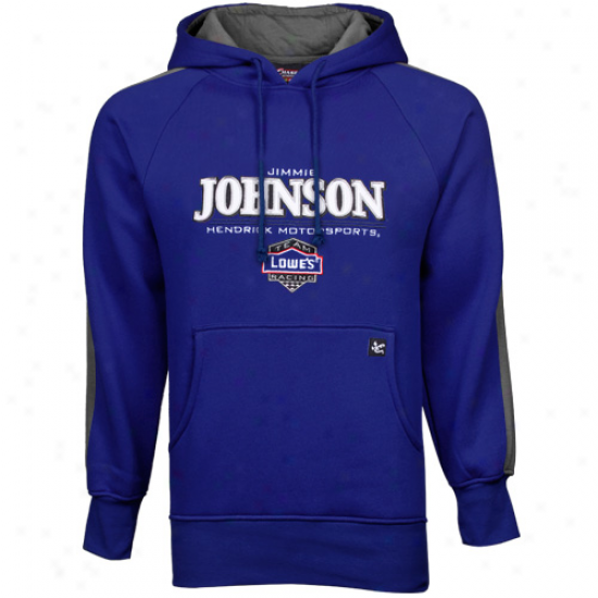 Chase Authentics Jimmie Johnson Royal Blue Striped Pullover Hoodie Sweatshirt