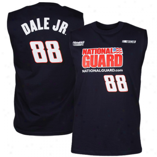 Checkered Flag Dale Earnhardt Jr. Sponsor Driver Sleeveless T-shirt - Navy Blue