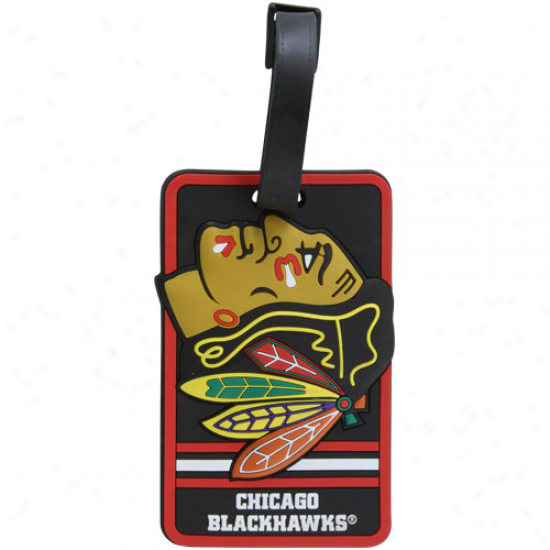 Chicago Blackhawks Embossed Logo Rubber Luggage Tag