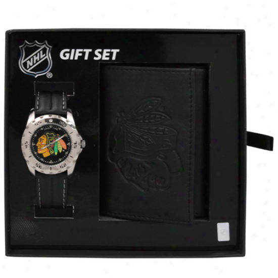 Chicago Blackhawks Watcu & Wallet Gift Set
