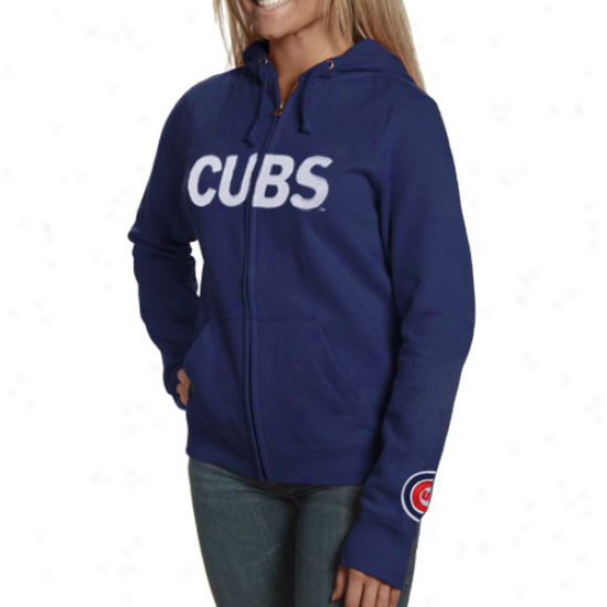 Chicago Cubs Ladies Royal Blue Team Spirit Full Zip Hoody Sweatshirt