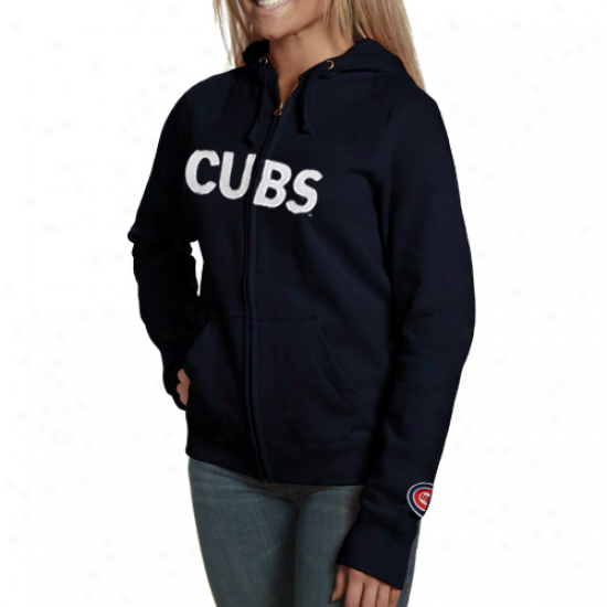 Chicago Cubs Navy Blue Team Spirit Full Zip Hoodie Sweatshirt