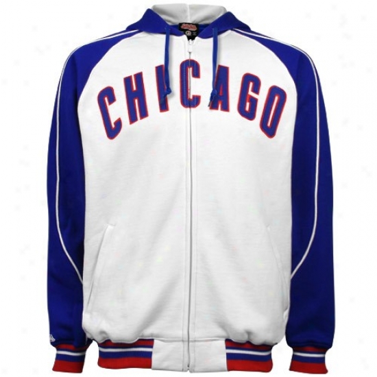 Chicago Cubs White Heavyweight Full Zip Hoody Sweatshirt