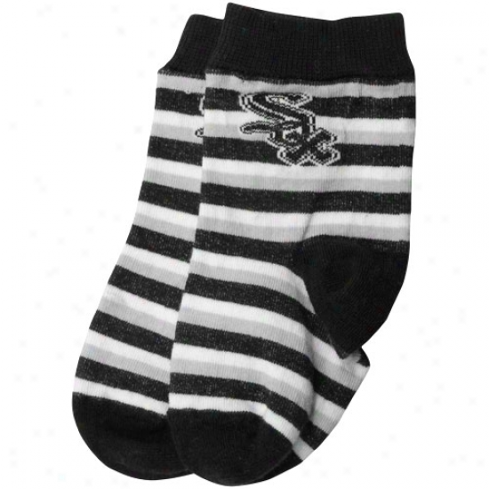 Chicago White Sox Toddler Sport Stripe Socks - Silverr/black