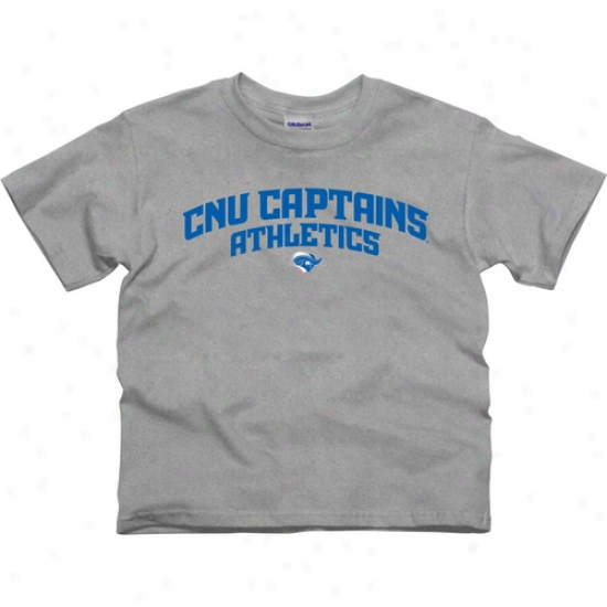 Christopher Newport Captains Youth Athletics T-shirt - Ash