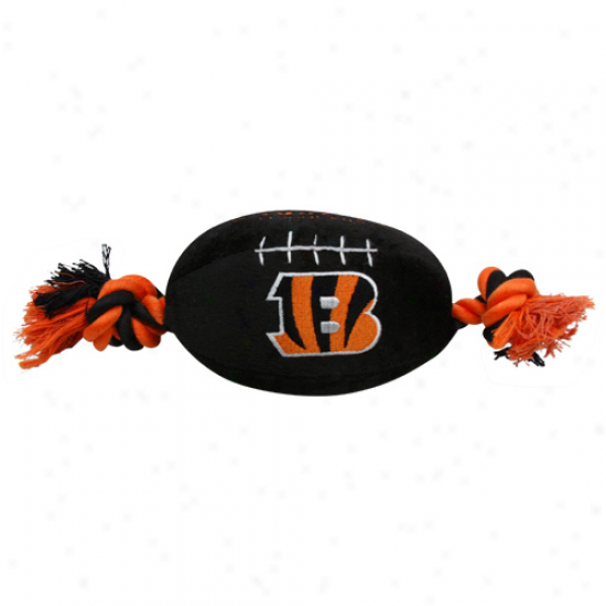 Cincinnati Bengals Black Plush Football Dog Toy