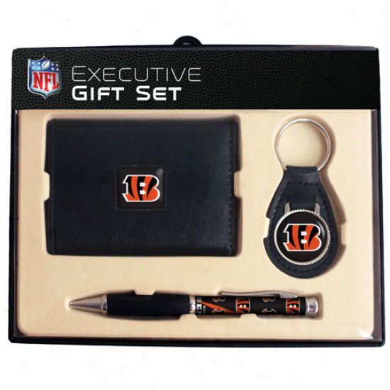 Cincinnati Bengals Executive Bag, Key Fob & Pen Gift Set