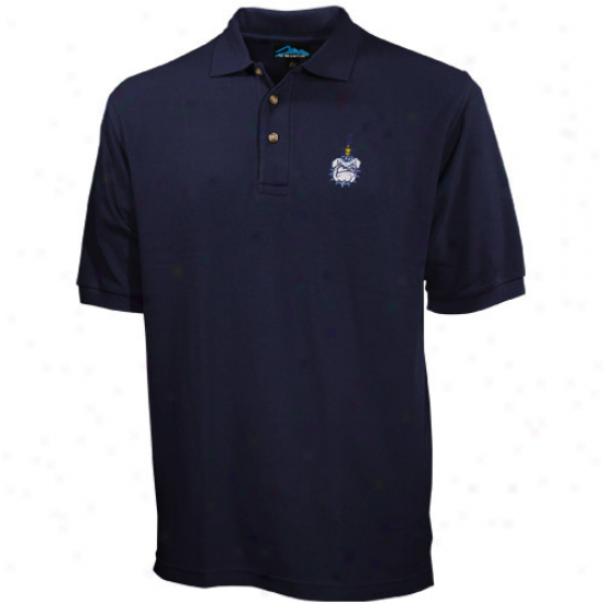 Citadel Bulldogs Navy Blue Pique Polo