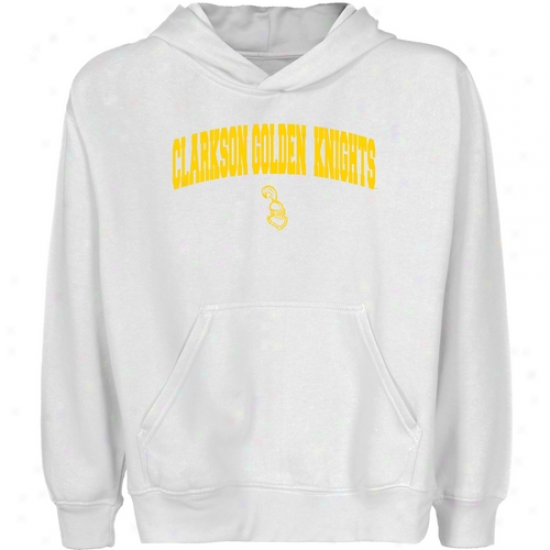 Clarkson Golden Knights Youth White Logo Arch Pullover Hoody