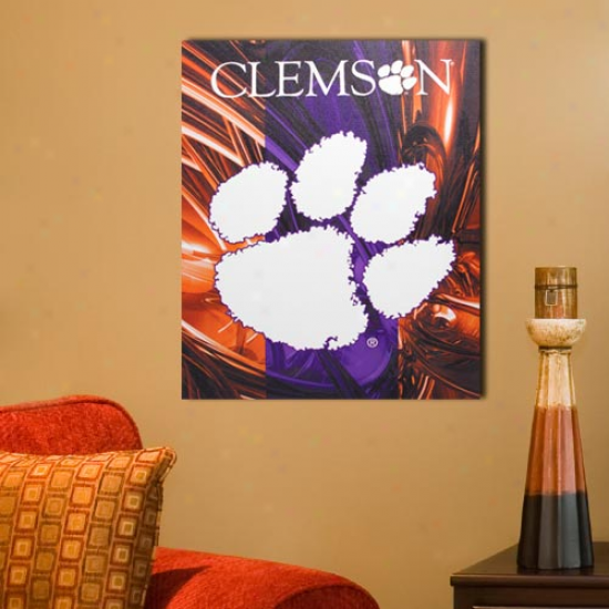 Clemson Tigers 11'' X 14'' Abstract Canvas Print