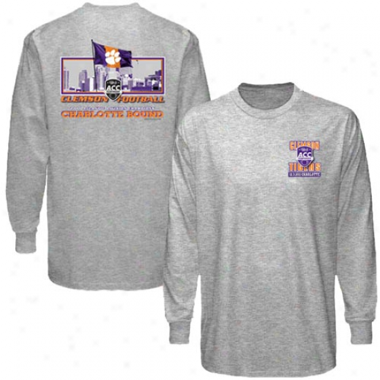 Clemson Tigers 2011 Acc Atpaantic Division Champions Long Sleeve T-shirt - Ash