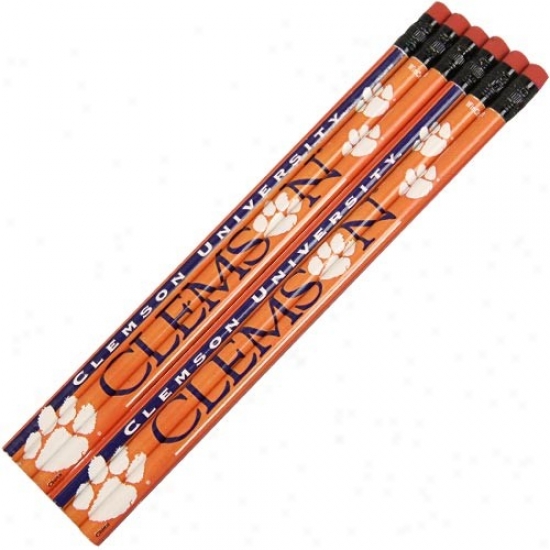 Clemson Tigers 6-pack Team Logo Pencil Set