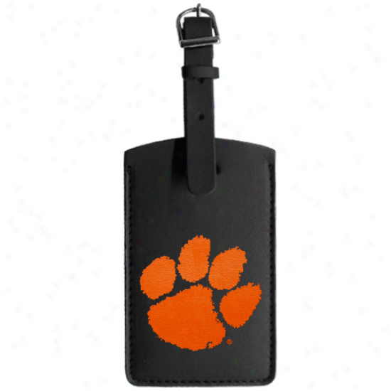 Clemson Tigers Colored Logo Leqther Luggage Tag