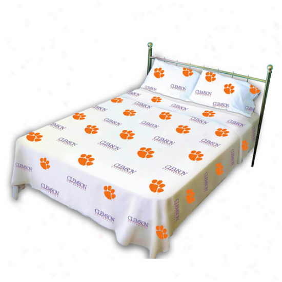 Clemson Tigers Whitr Collegiate Sheet Set