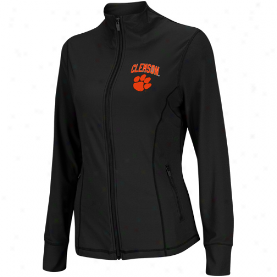 Clemson Tigers Women's Plank Athletic Jacket - Charcoal