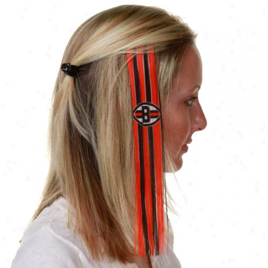 Cleveland Browns Ladies Orange-brown Sports Extension Hair Clips