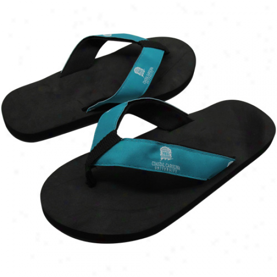 Coastal Carolin aChanticleers Ladies Teal Interchangeable Flip Flopz