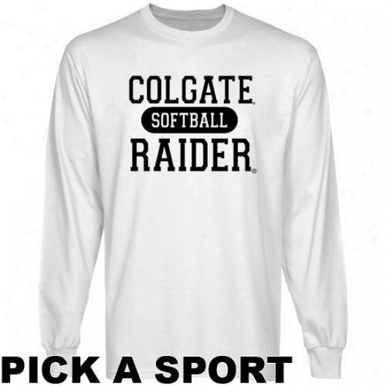 Colgate Raiders White Custom Sport Long Sleeve T-shirt -