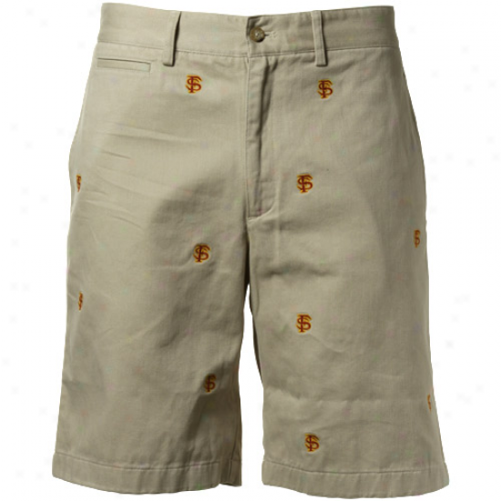 Colony Sportswear Florida State Seminoles (fsu) Khaki Cajpus Chino Logo Shorts