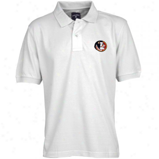 Colony Sportswear Florida State Seminoles (fsu) White Icon Solid Polo