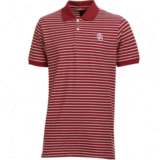 Colony Sportswear Oklahoma Sooners Crimson The Icon Stripe Polo